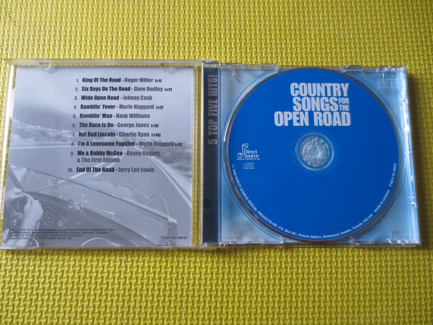 COUNTRY SONGS For the Open ROAD, Jerry Lee Lewis Cd, Johnny Cash Cd, Country Cd, Charlie Ryan Cd, Classic Country Cd, Country lp