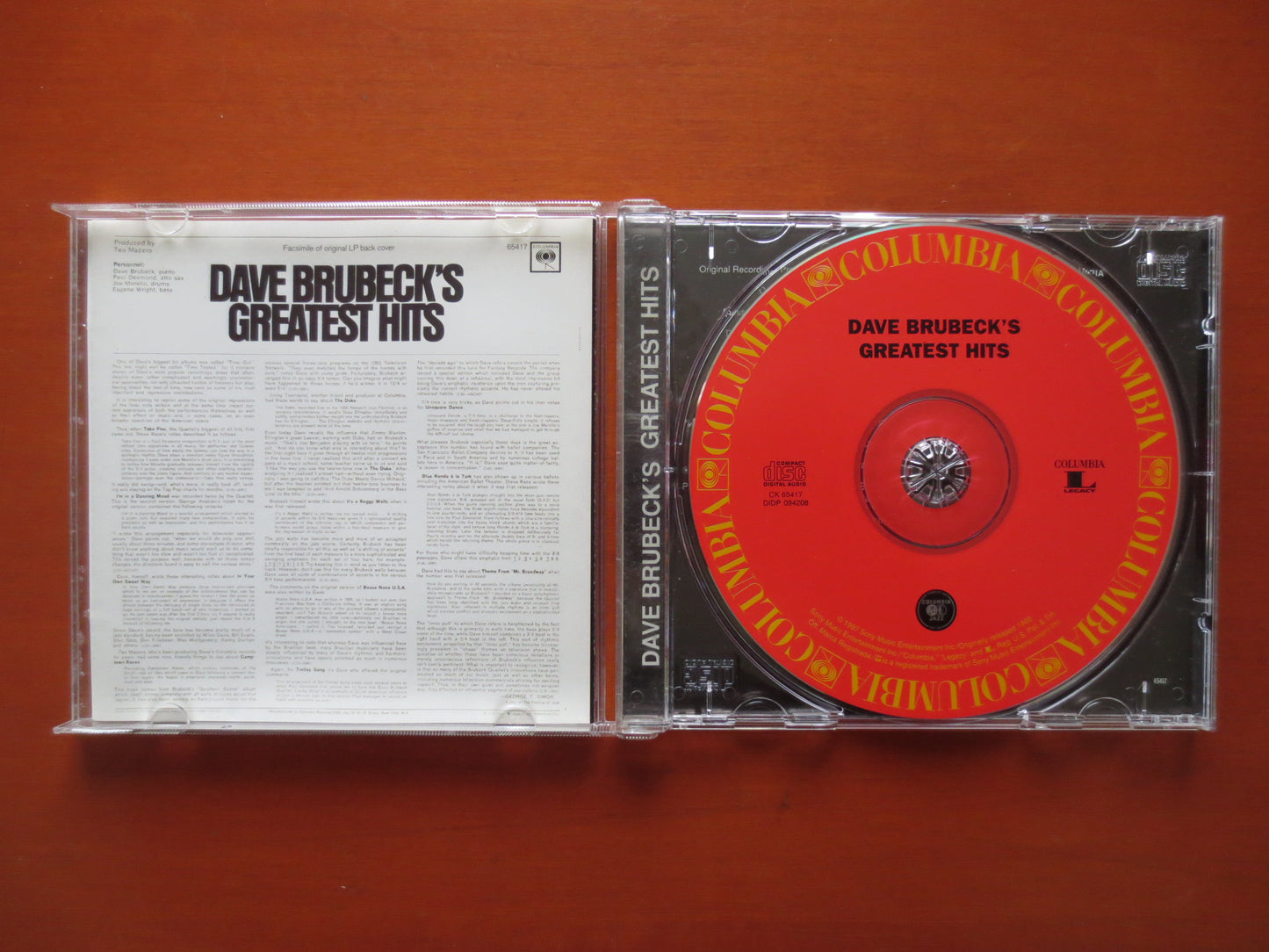 DAVE BRUBECK, GREATEST Hits, Dave Brubeck Cd, Greatest Hits Cd, Jazz Cd, Jazz Lp, Vintage Compact Disc, 1997 Compact Discs