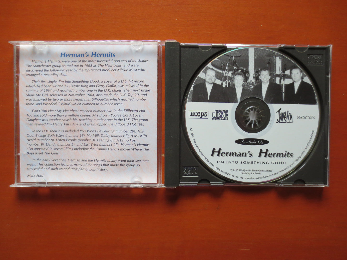 HERMAN'S HERMITS, I'm INTO Something, Herman's Hermits Cd, Pop Compact Disc, Pop Album, Pop Music Cd, 1996 Compact Discs