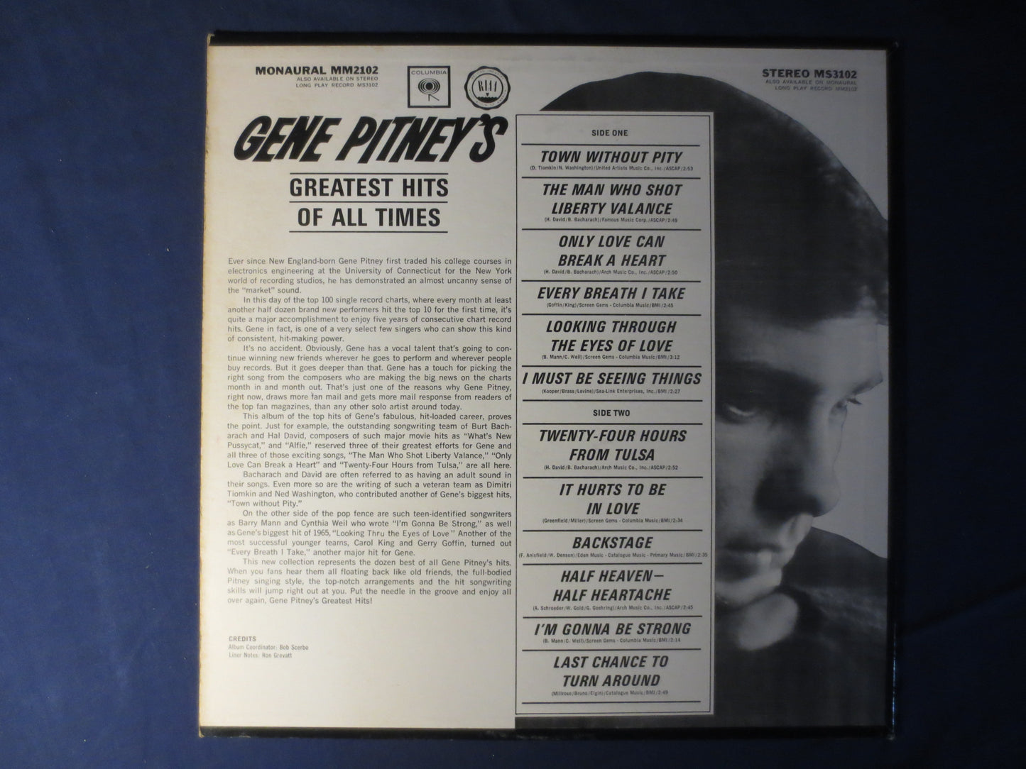 GENE PITNEY, GREATEST Hits, Pop Vinyl, Gene Pitney Record, Gene Pitney Album, Gene Pitney Lp, Vinyl Lp, Lps, 1966 Records