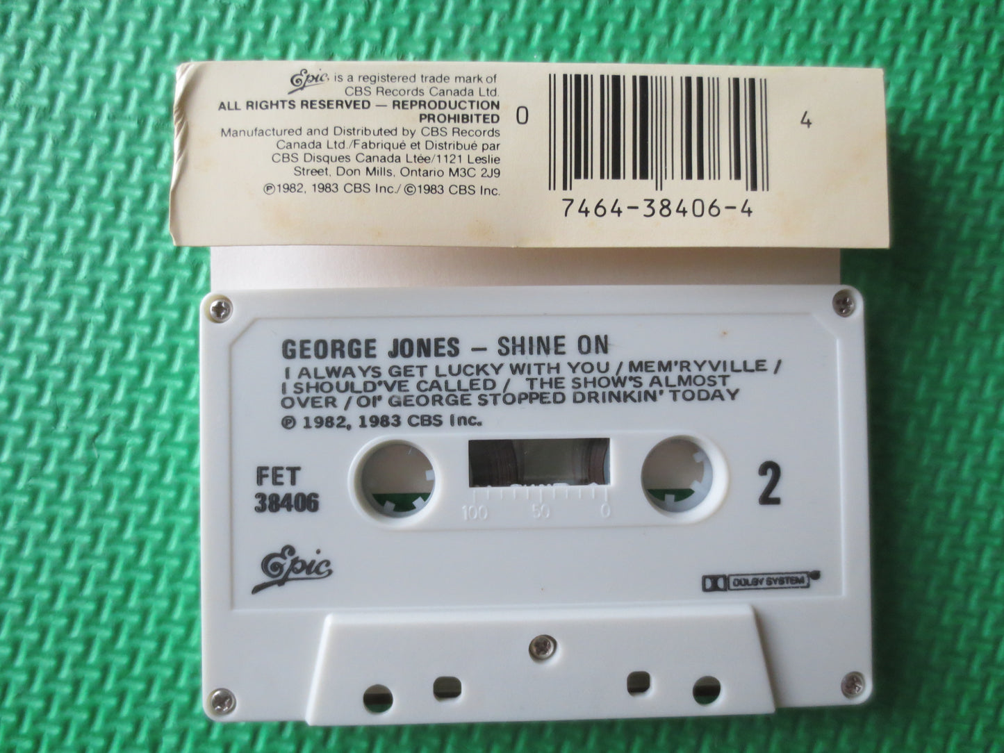 GEORGE JONES, SHINE On, George Jones Album, Tape Cassette, Country Cassette, Country Tapes, Country lp, Tapes, 1983 Cassette