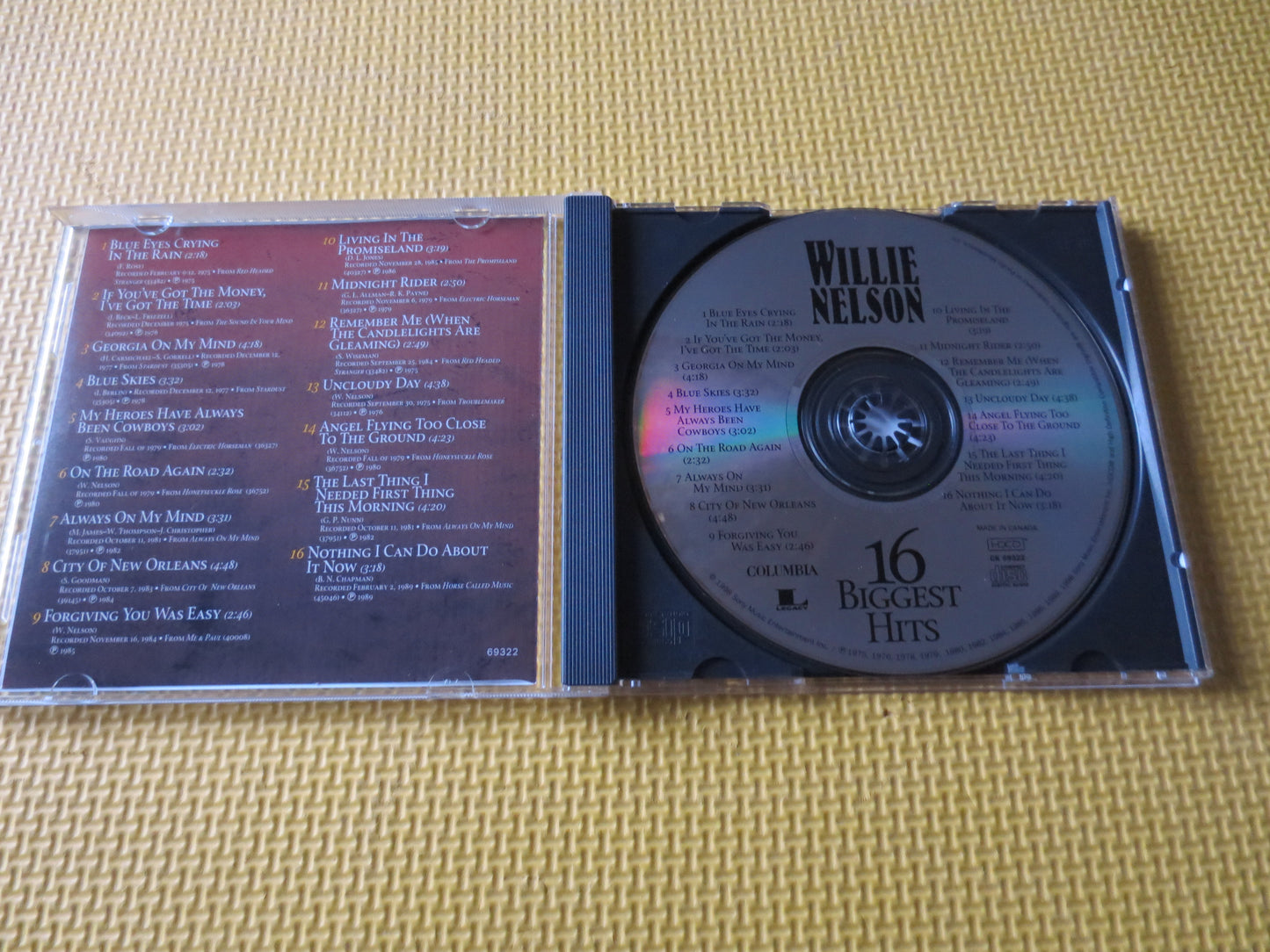 WILLIE NELSON, 16 BIGGEST Hits, Willie Nelson Album, Country Cd, Classic Country Cd, Music Cd, Cd Music, Cds, 1998 Compact Disc