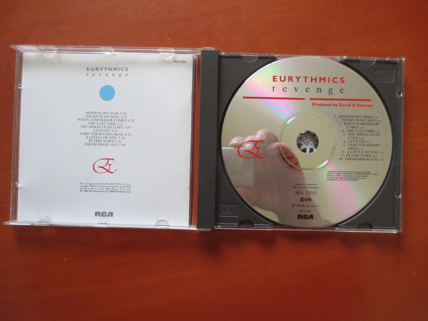 EURYTHMICS, Revenge, EURYTHMICS Cd, EURYTHMICS Lp, Rock Cd, Rock Music Cd, Vintage Compact Disc,  Pop Cd, 1986 Compact Discs