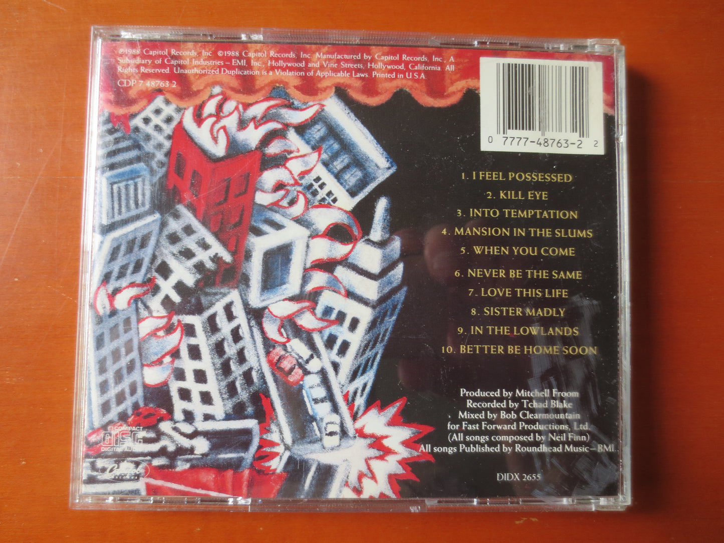 CROWED HOUSE, Temple of Low Men, CROWDED House Cd, Crowded House Lp, Music Cd, Rock Music Cd, Pop Cd, Rock, 1988 Compact Disc