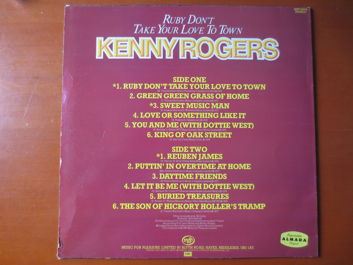 KENNY ROGERS, RUBY Don't Take Your Love, Kenny Rogers Record, Kenny Rogers Album, Kenny Rogers Lp, Country Lp, 1980 Records