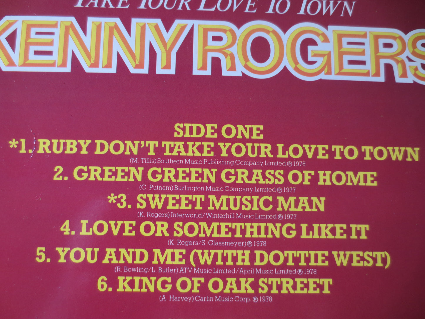 KENNY ROGERS, RUBY Don't Take Your Love, Kenny Rogers Record, Kenny Rogers Album, Kenny Rogers Lp, Country Lp, 1980 Records