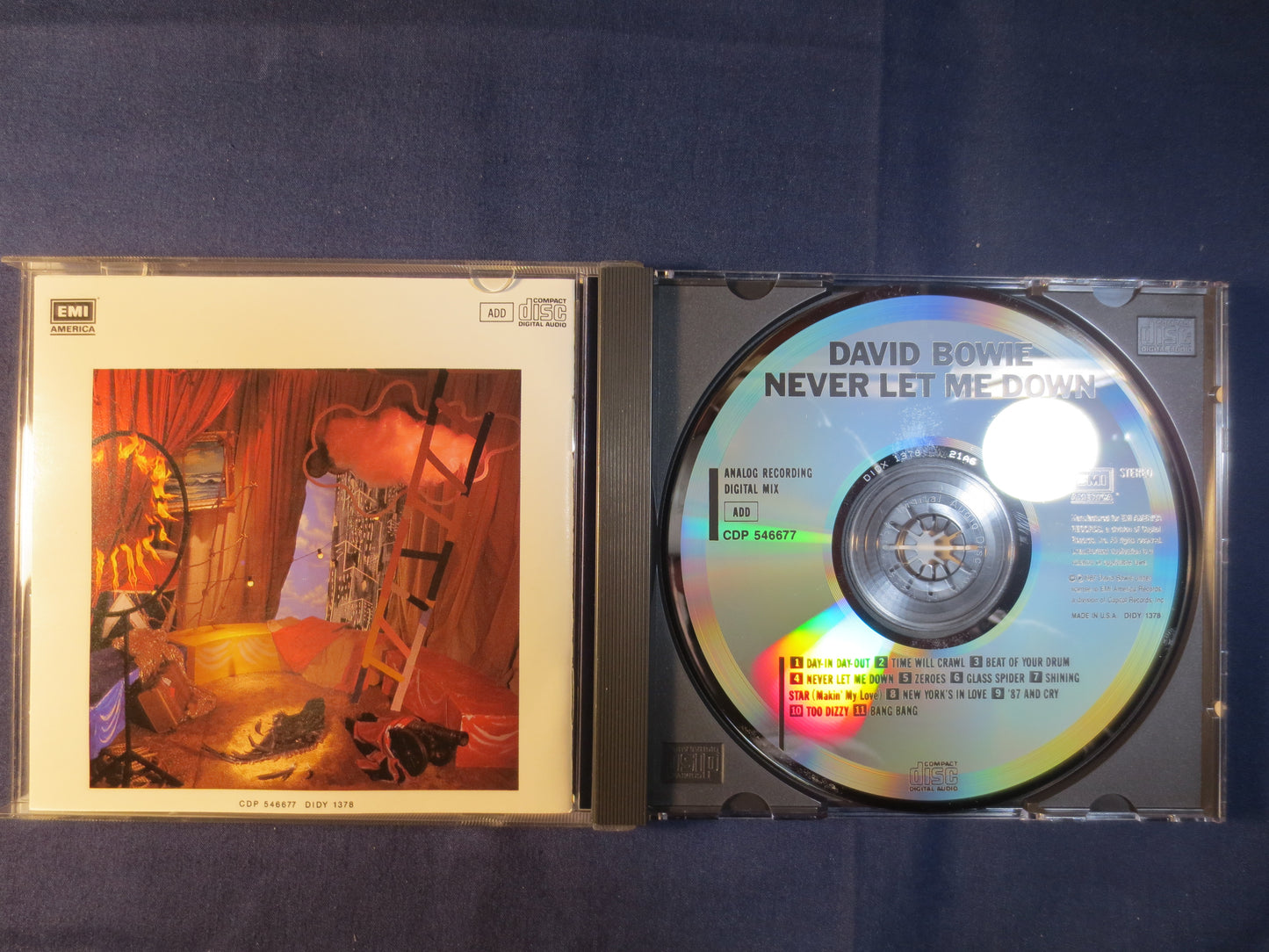 DAVID BOWIE, Never Let Me Down, David Bowie Cd,  David Bowie Album, David Bowie lps, David Bowie Songs, Cd, 1987 Compact Discs