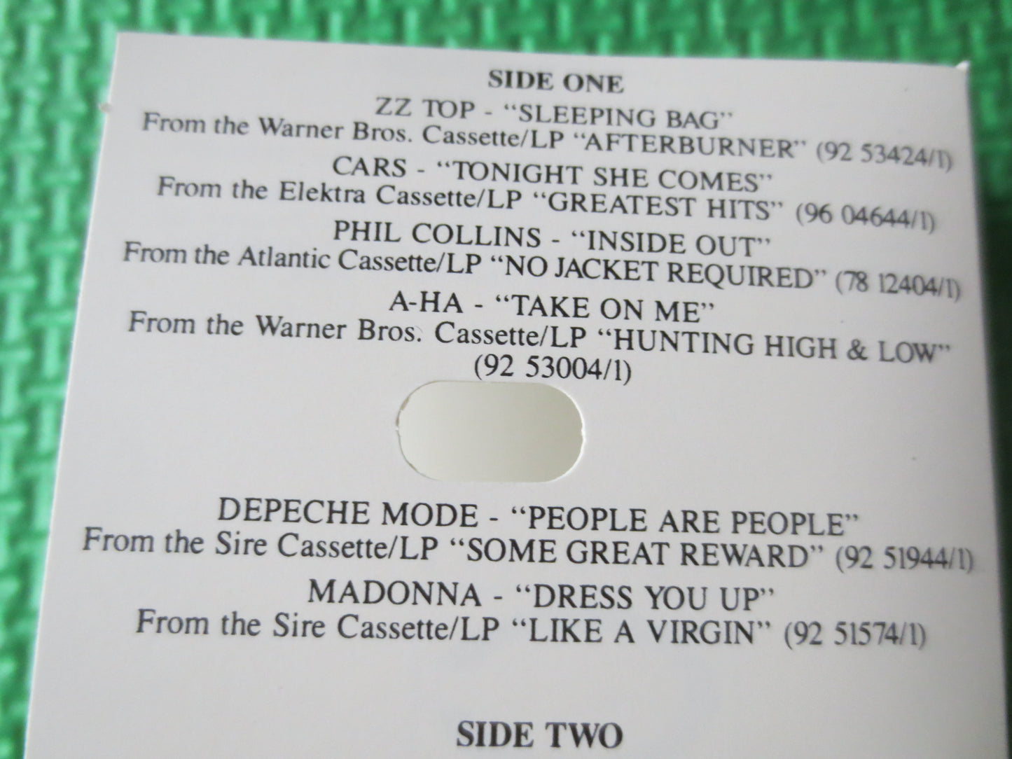 A and A RECORDS, ZZ Top Cassette, The Cars Album, Tape Cassette, Madonna Tape, Pop Music Cassette, Inxs Tapes, 1984 Cassette