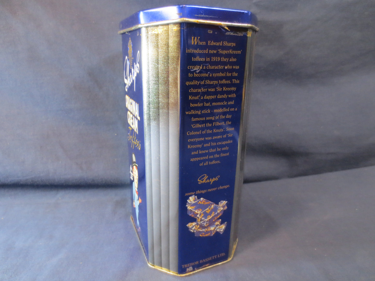 Vintage Tin CAN, Tin Box, SHARPS CANDY Tin, Collectible Tin Box, Tin Can, Metal Box, Metal Can, Advertising Can, Tin Candy Box, Vintage Tin