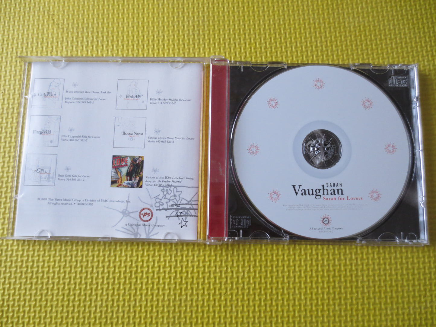 SARAH VAUGHAN, Sarah For LOVERS, Sarah Vaughan Cd, Sarah Vaughan Album, Jazz Compact Disc, Classic Jazz Cd, 2003 Compact Discs