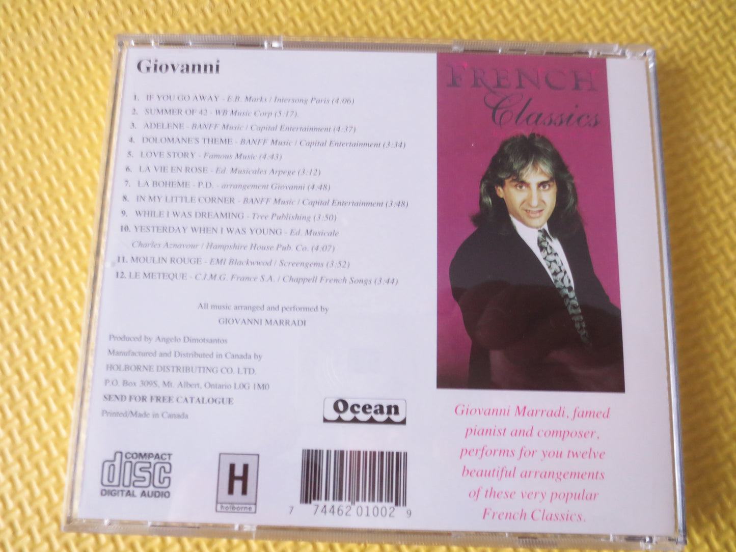 GIOVANNI, FRENCH Classics, GIOVANNI Cd, Jazz Cd, French Music, Jazz Album, Giovanni Music, Easy Listening Cd, 1995 Compact Discs