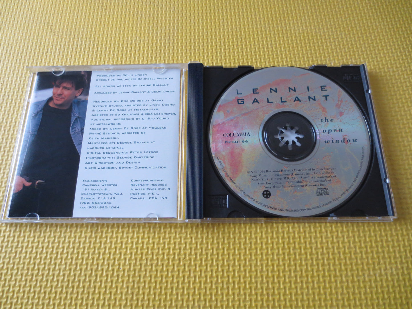 LENNIE GALLANT, The OPEN Window, Lennie Gallant Cd, Lennie Gallant Music, Lennie Gallant Songs, Music Cd's, 1994 Compact Discs