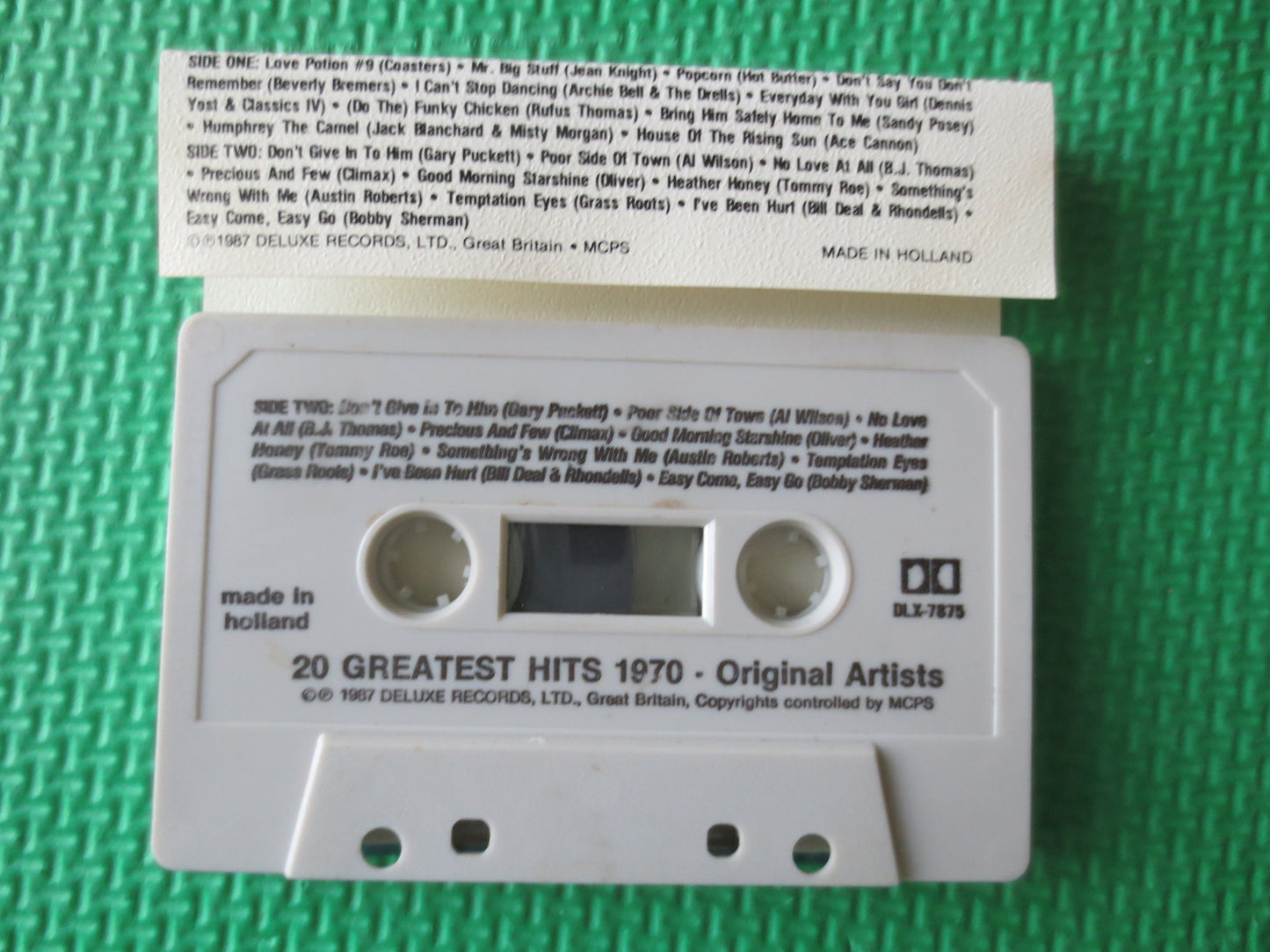 20 GREATEST Hits, 1970 GREATEST Hits, Rock and Roll Tapes, Vintage Cassette, Tape Cassette, Tapes, Music Cassette, 1987 Cassette