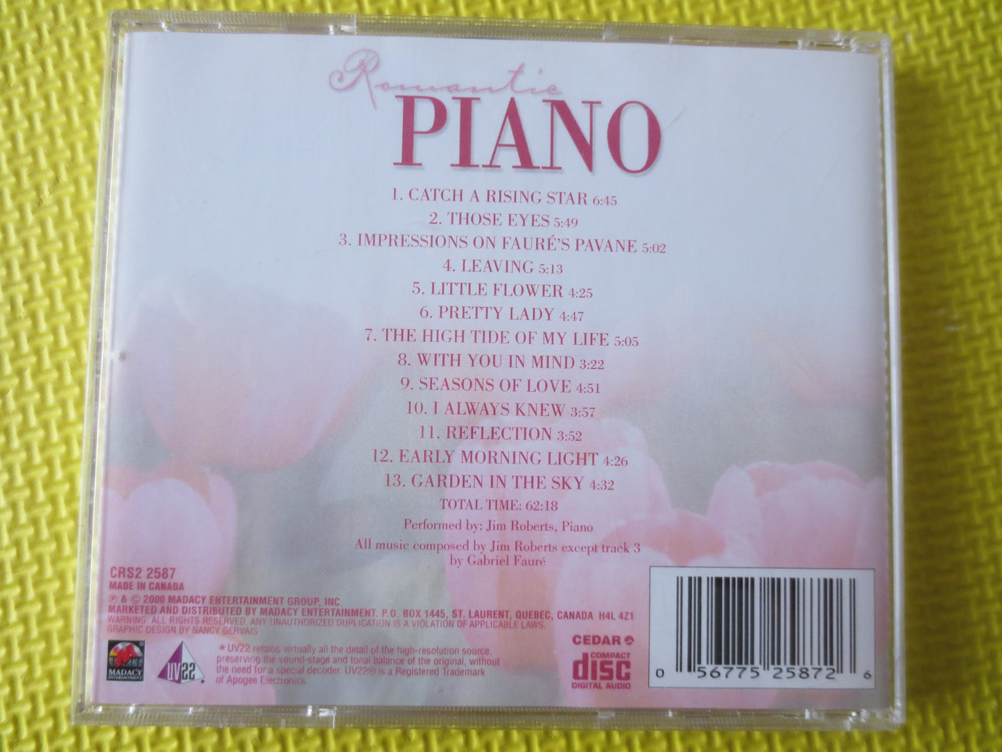 ROMANTIC PIANO, Jim Roberts Cd, Piano Cd, Jim Roberts Album, Jim Roberts Music, Romantic Music, Romantic Cds, 2000 Compact Discs