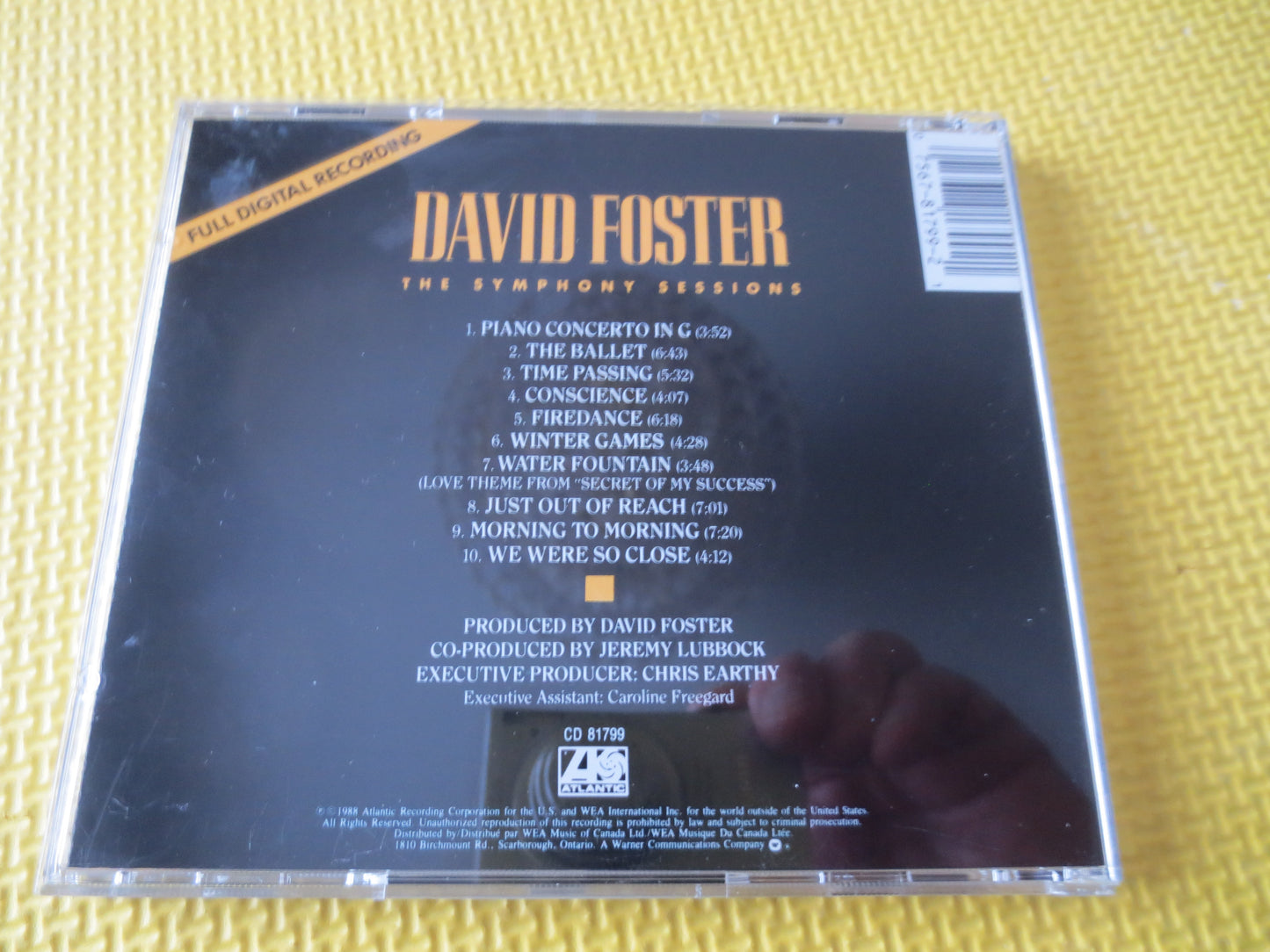 DAVID FOSTER, SYMPHONY Sessions, David Foster Cd, David Foster Music, David Foster Album, David Foster Lp, 1988 Compact Disc