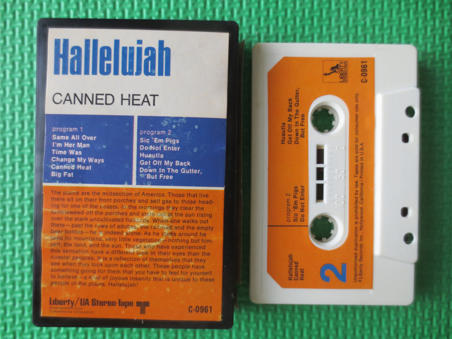 CANNED HEAT, HALLELUJAH, Canned Heat Tape, Canned Heat Cassette, Tape Cassette, Rock Cassette, Rock Tapes, 1969 Cassette