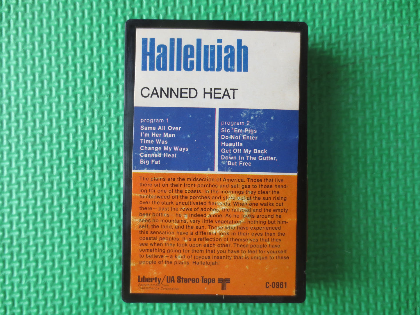 CANNED HEAT, HALLELUJAH, Canned Heat Tape, Canned Heat Cassette, Tape Cassette, Rock Cassette, Rock Tapes, 1969 Cassette