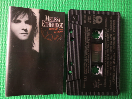 MELISSA ETHERIDGE, Brave and CRAZY, Cassette, Pop Music Tapes, Tape Cassette, Pop Tapes, Pop Music Cassette, 1989 Cassette