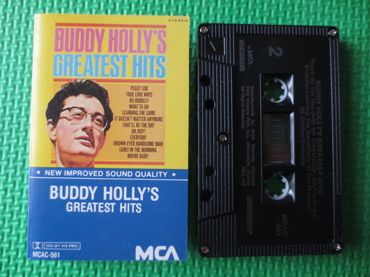 BUDDY HOLLY, GREATEST Hits, Buddy Holly Cassette, Buddy Holly Tape, Tape Cassette, Music Cassette, Pop Tapes, 1985 Cassette