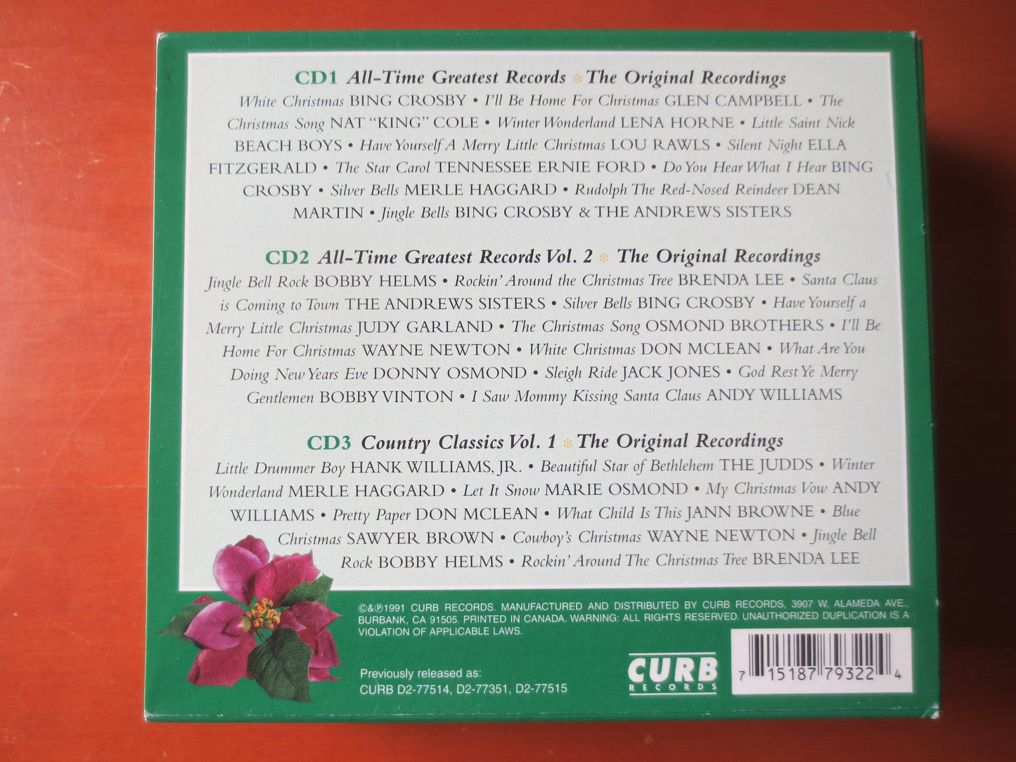 CHRISTMAS CLASSICS, 3 Cd's, CHRISTMAS Music, Christmas Tunes, Christmas Songs, Cd Music, Music Cds, cds, 1991 Compact Discs