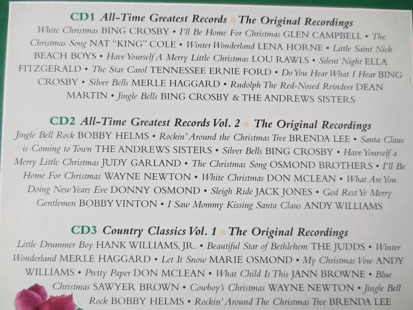 CHRISTMAS CLASSICS, 3 Cd's, CHRISTMAS Music, Christmas Tunes, Christmas Songs, Cd Music, Music Cds, cds, 1991 Compact Discs