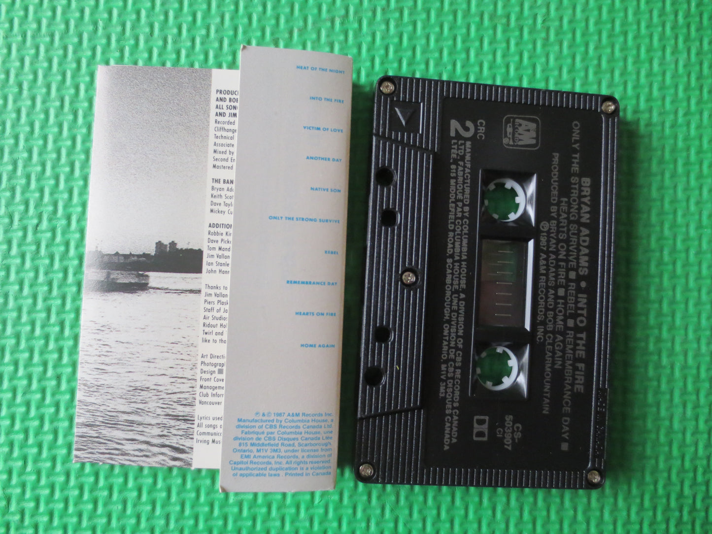 BRYAN ADAMS Tape, Into The FIRE, Bryan Adams Album, Bryan Adams Music, Bryan Adams, Tape Cassette, Cassette, 1987 Cassette