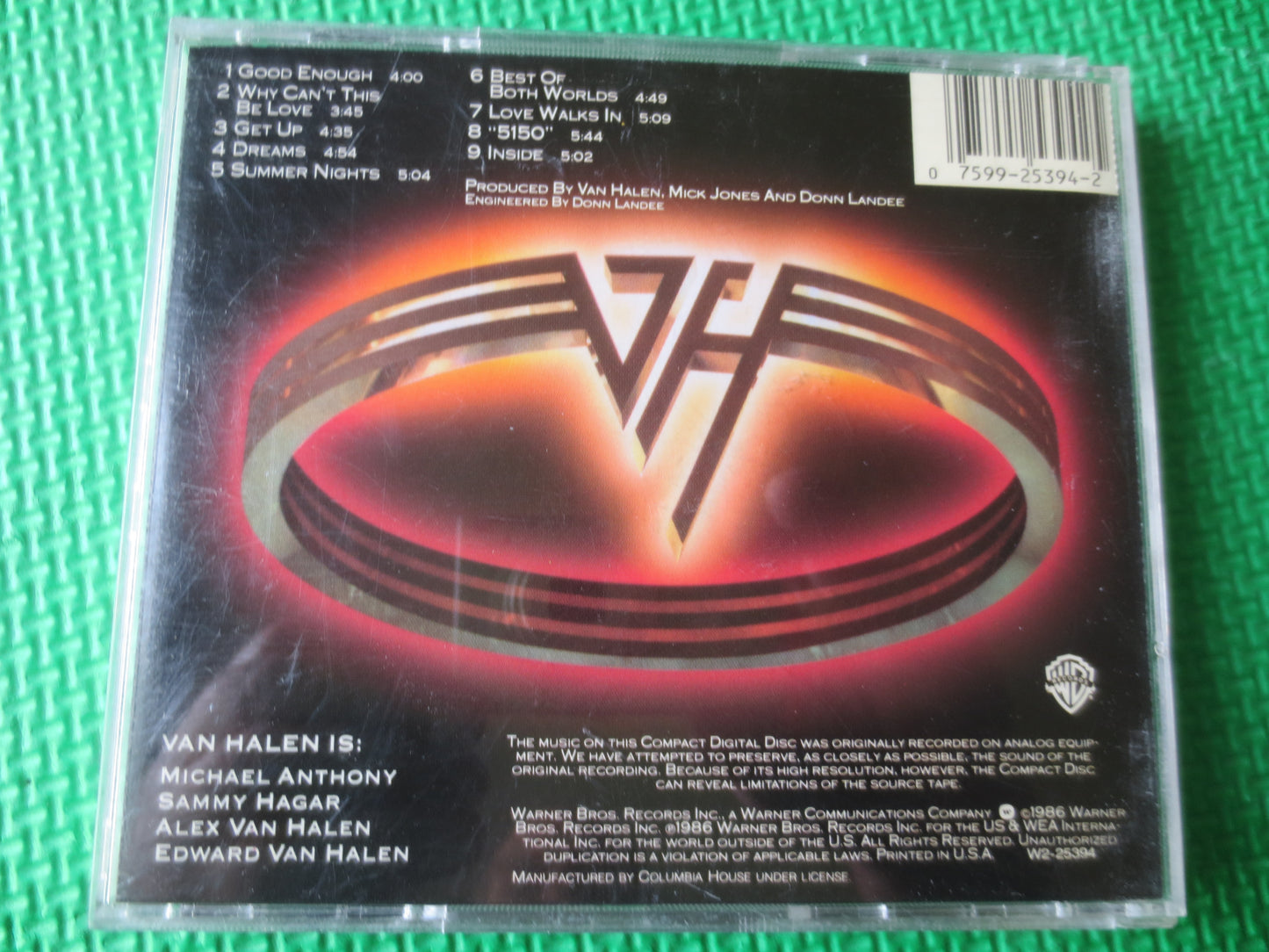 VAN HALEN Cd, Van Halen MUSIC, 5150 Cd, Rock Music Cd, Pop Cd, Vintage Rock Cd, Cd Rock, Vintage Van Halen, 1986 Compact Discs