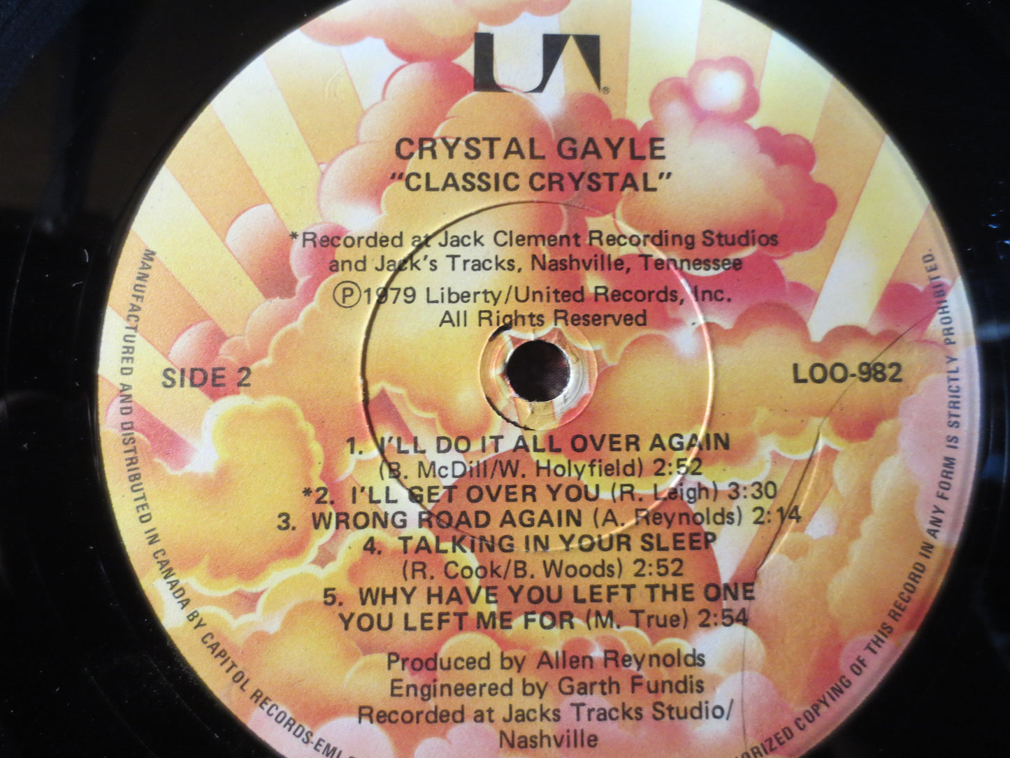 CRYSTAL GAYLE, CLASSIC Crystal, Country Records, Crystal Gayle Record, Crystal Gayle Album, Crystal Gayle Lp, Vinyl Record, 1979 Records