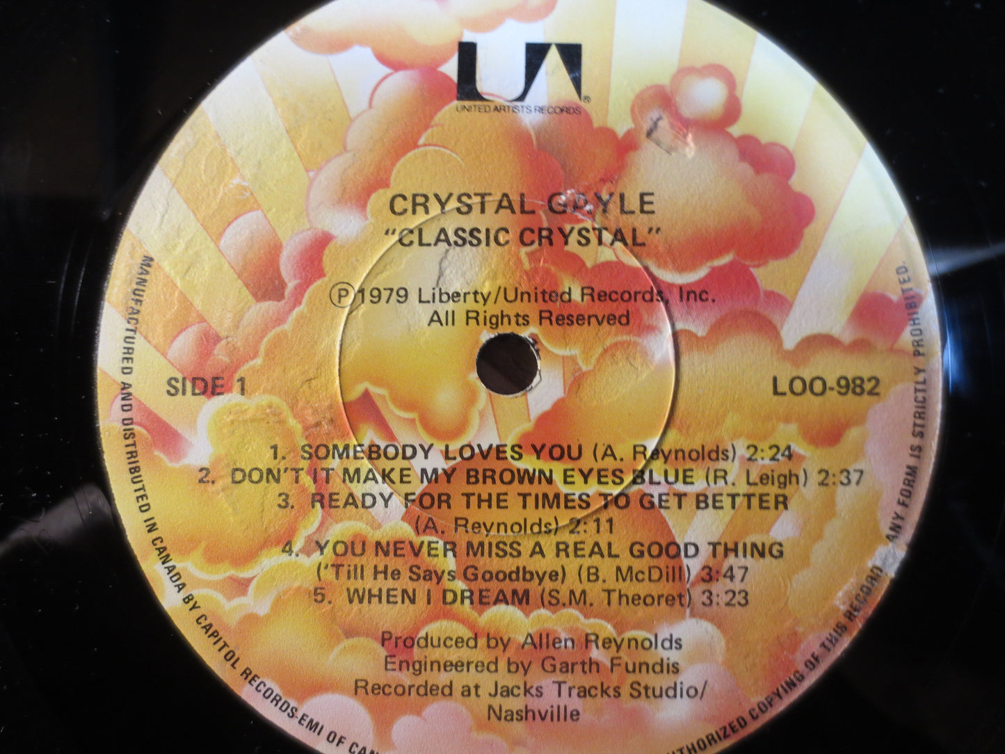 CRYSTAL GAYLE, CLASSIC Crystal, Country Records, Crystal Gayle Record, Crystal Gayle Album, Crystal Gayle Lp, Vinyl Record, 1979 Records