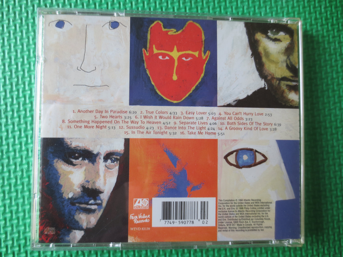 PHIL COLLINS, HITS Cd, Phil Collins Cd, Phil Collins Music, Rock Music Cd, Pop Cd, Vintage Rock Cd, Cd Rock, 1998 Compact Disc