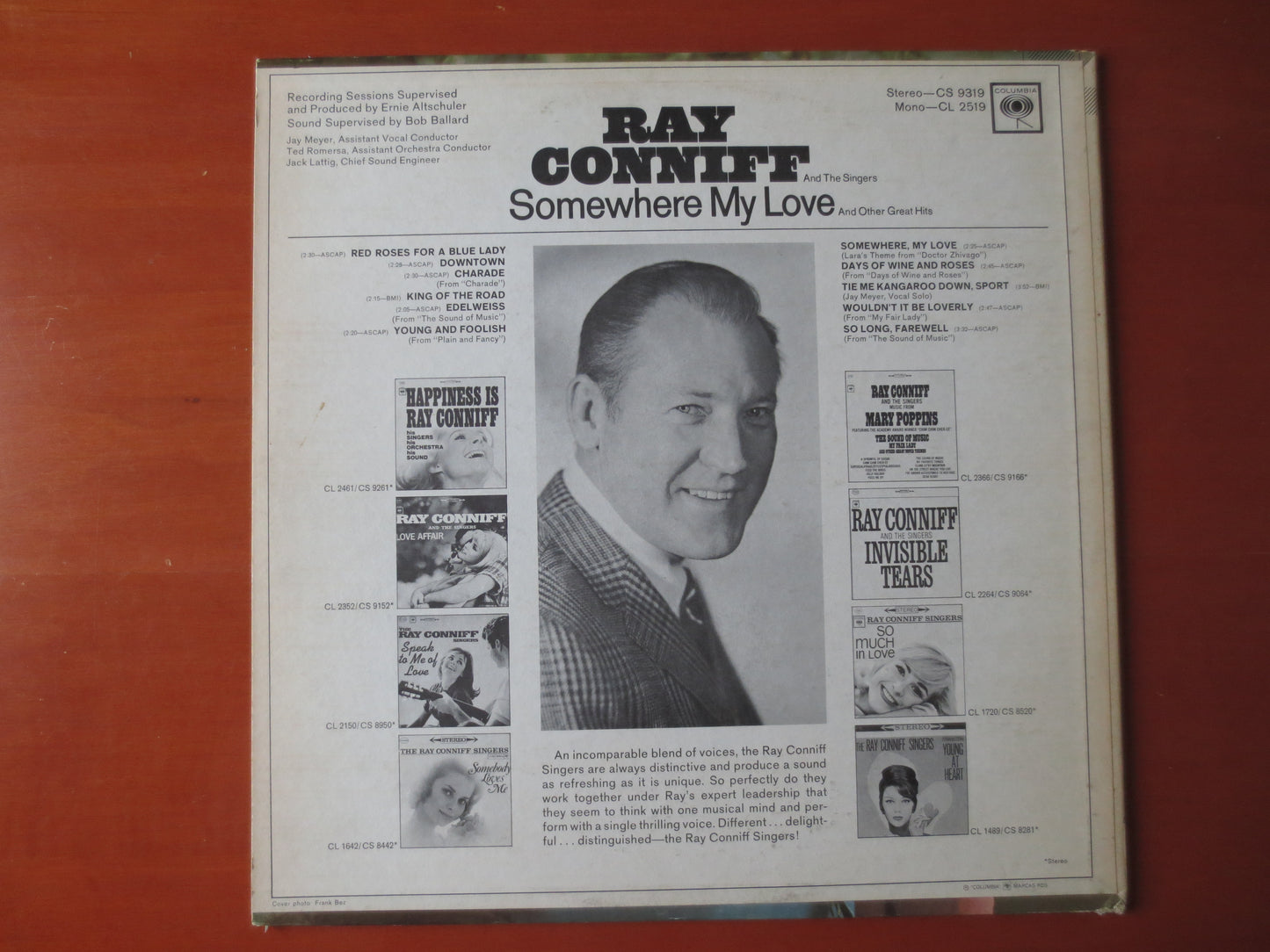 RAY CONNIFF, Somewhere My LOVE, Ray Conniff Records, Ray Conniff Albums, Ray Conniff Singers, Vinyl Record, 1966 Records