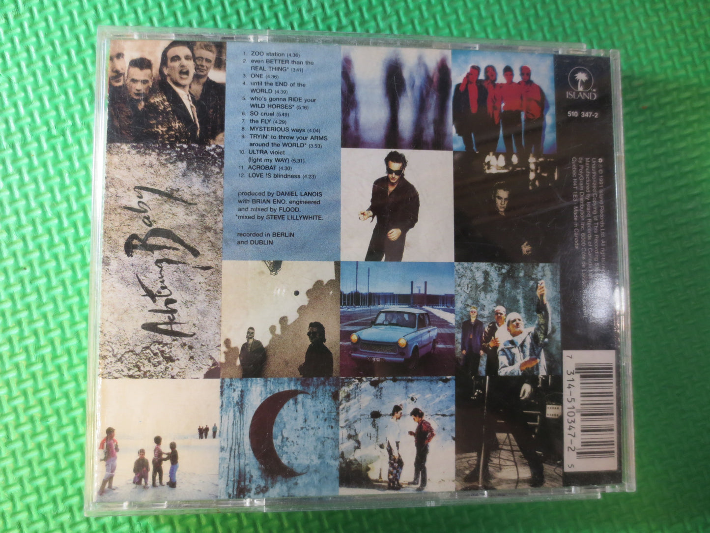 U2, Achtung BABY, U2 Cd, U2 Compact Disc, U2 Album, U2 Lp, Rock Cd, Classic Rock Cd, Vintage Compact Disc, 1991 Compact Discs