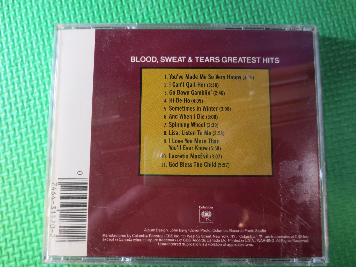 BLOOD SWEAT and TEARS, Greatest Hits, Pop Cd, Greatest Hits Cd, Rock Cd, Rock Lp, Vintage Compact Disc, Rock Compact Discs