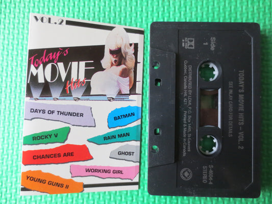 Today's MOVIE HITS, Volume 2, MOVIE Songs, Soundtrack Tapes, Tape Cassette, Movie lp, Tapes, Rock Cassette, Cassette Music