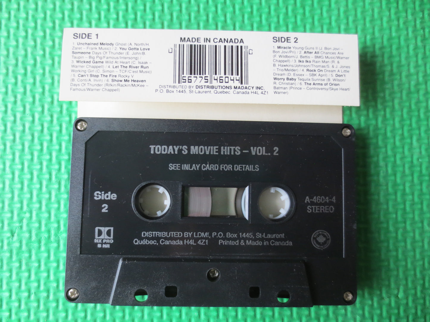 Today's MOVIE HITS, Volume 2, MOVIE Songs, Soundtrack Tapes, Tape Cassette, Movie lp, Tapes, Rock Cassette, Cassette Music