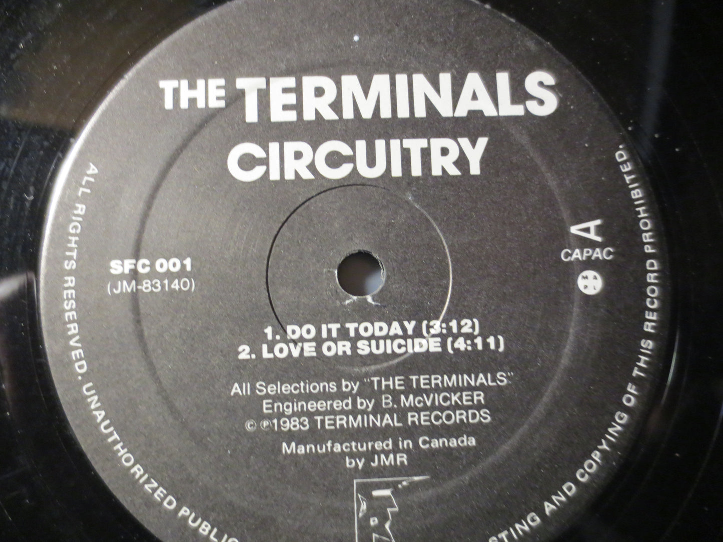 The TERMINALS, CIRCUITRY, New Wave Records, The Terminals Record, The Terminals Album, The Terminals Lp, Lps, 1983 Records