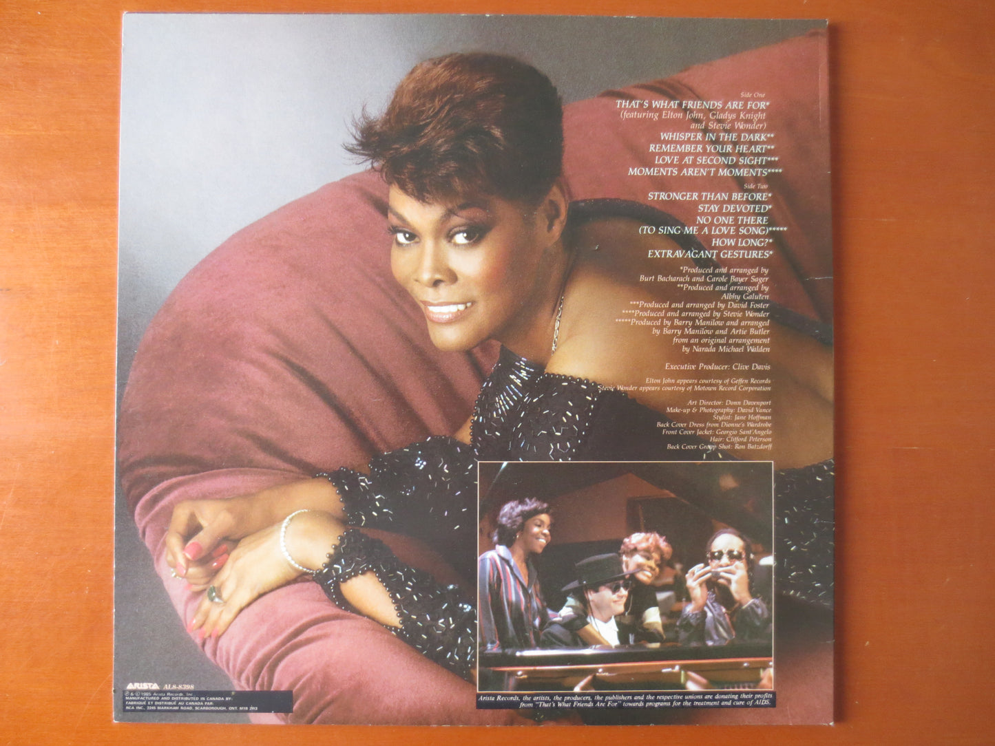 DIONNE WARWICK, FRIENDS, Pop Record, Dionne Warwick Album, Dionne Warwick Lp, Records, Vinyl Record, Vinyl Lp, 1985 Records