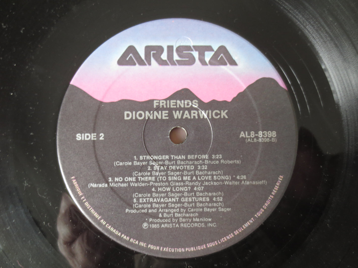 DIONNE WARWICK, FRIENDS, Pop Record, Dionne Warwick Album, Dionne Warwick Lp, Records, Vinyl Record, Vinyl Lp, 1985 Records