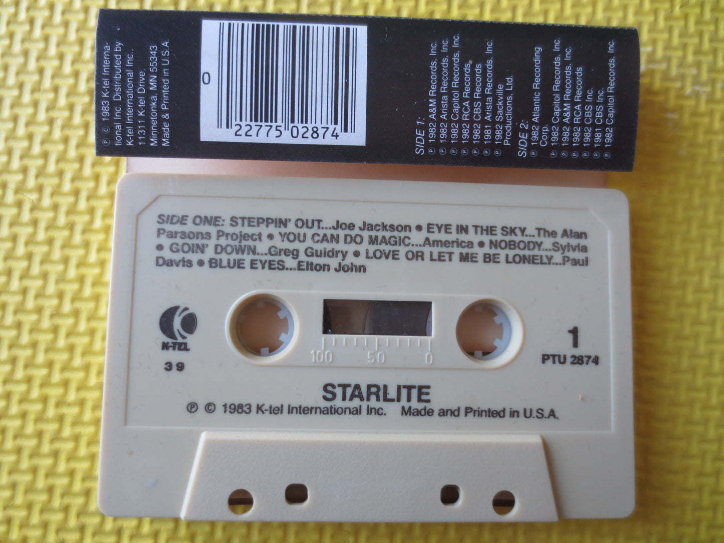 STARLITE, Rock and Roll Tape, Rock Cassette, Joe Jackson Tapes, Rock Tapes, Tape Cassette, Music Cassette, 1982 Cassette