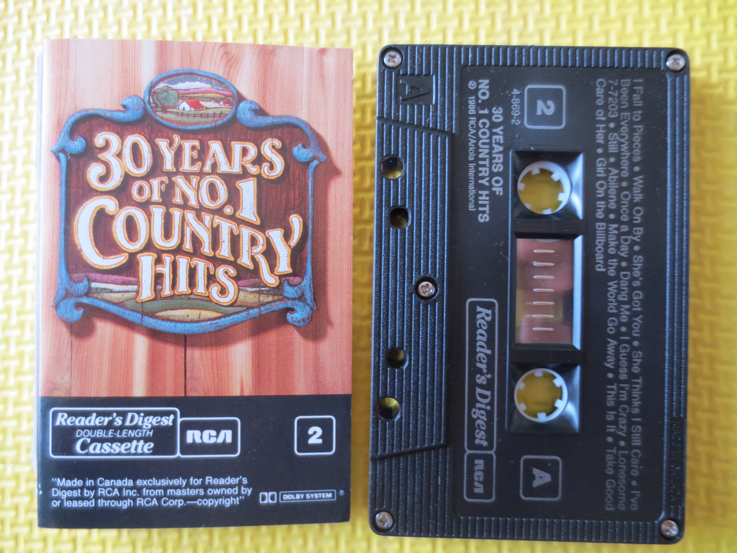 30 Years of NUMBER 1 Hits, COUNTRY Music Tape, Readers Digest Tape, Tape Cassette, Country Cassette, Cassette, 1986 Cassette