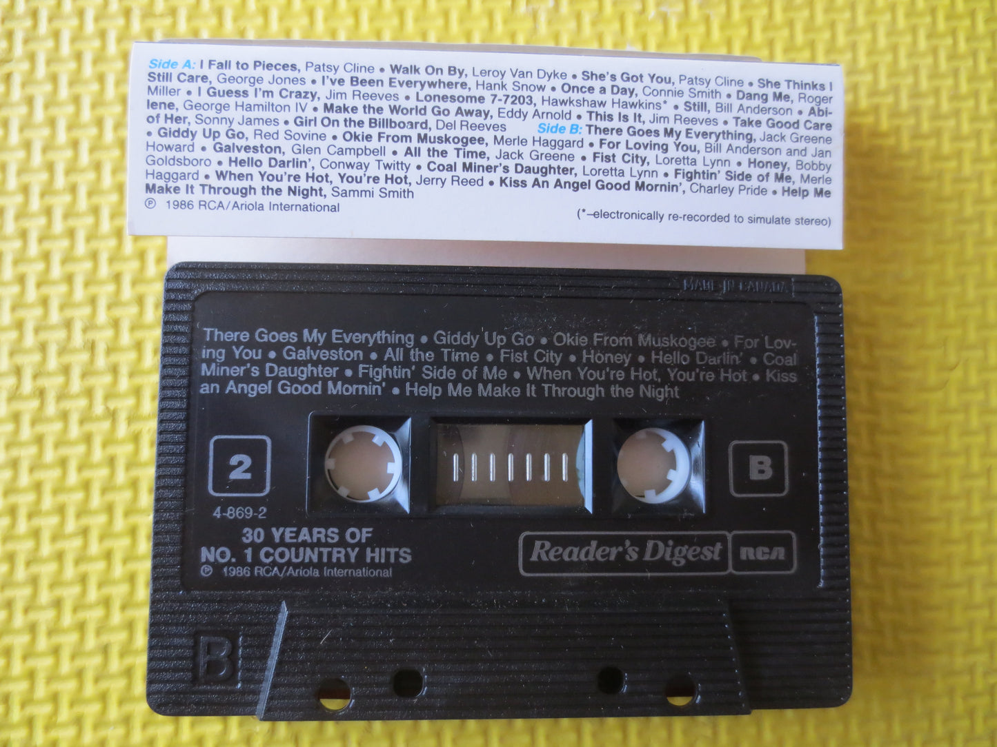 30 Years of NUMBER 1 Hits, COUNTRY Music Tape, Readers Digest Tape, Tape Cassette, Country Cassette, Cassette, 1986 Cassette