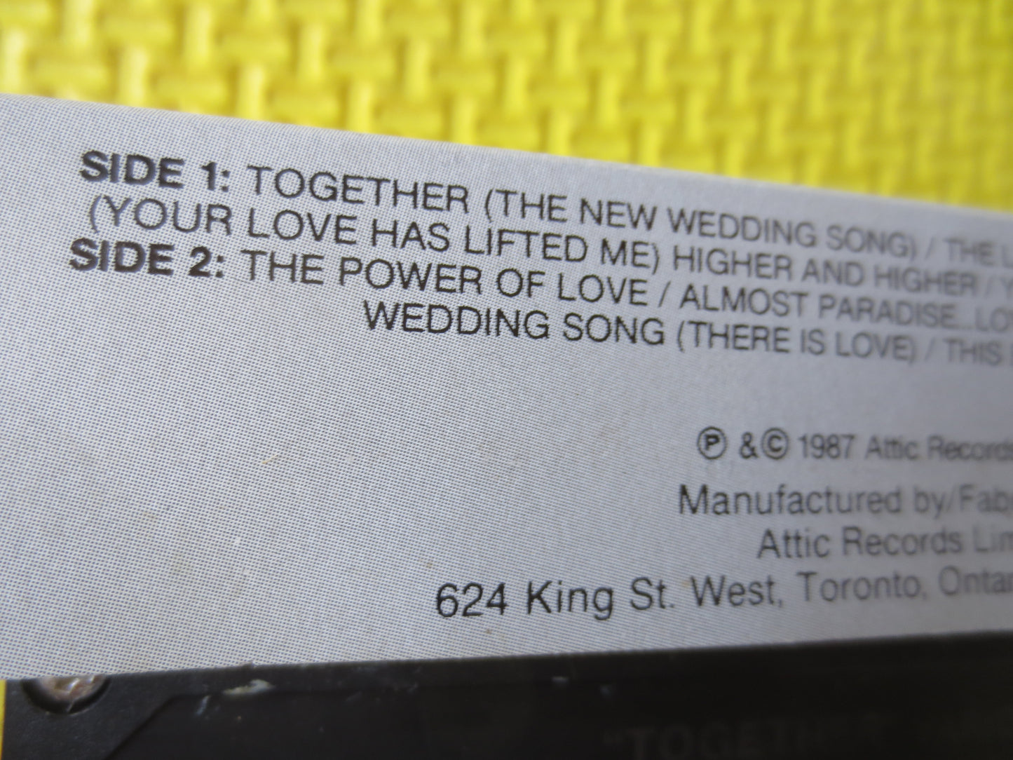 TOGETHER, LOVE SONGS, The Nylons Tapes, Jennifer Rush Tapes, The Manhattans Tape, Cassettes, Music Cassette, 1987 Cassette