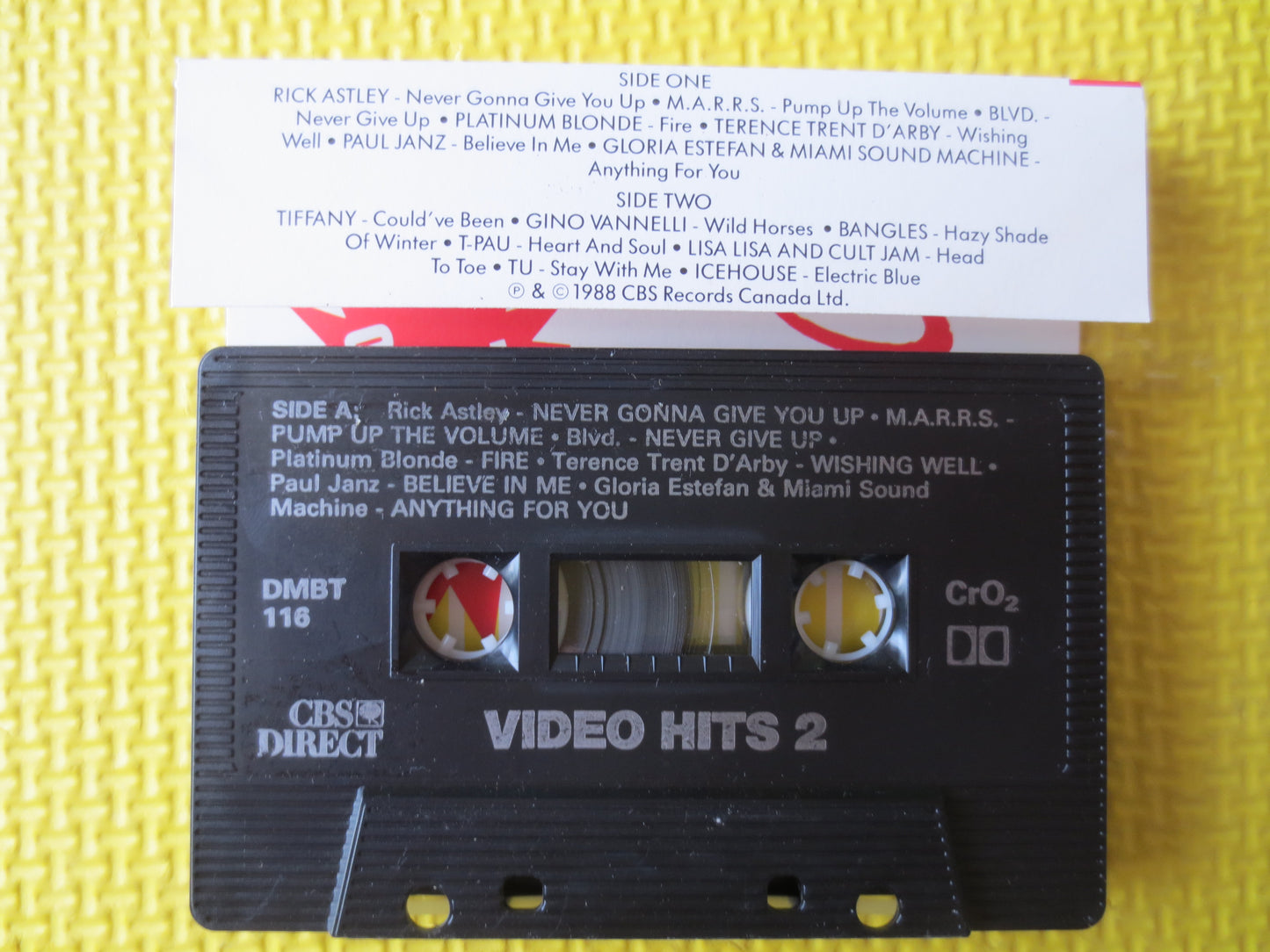 The VIDEO HITS, Album 2, RICK Astley Tapes, Tiffany Tapes, Cassette Music, Tape Cassette, Music Cassette, 1988 Cassette