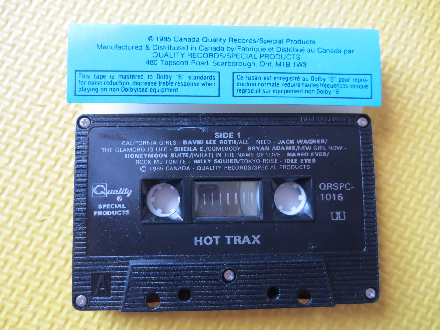 HOT TRAX, CASSETTE Music, Commodores Tapes, Bryan Adams Tapes, Tape Cassette, Music Cassette, Pop Cassette, 1985 Cassette