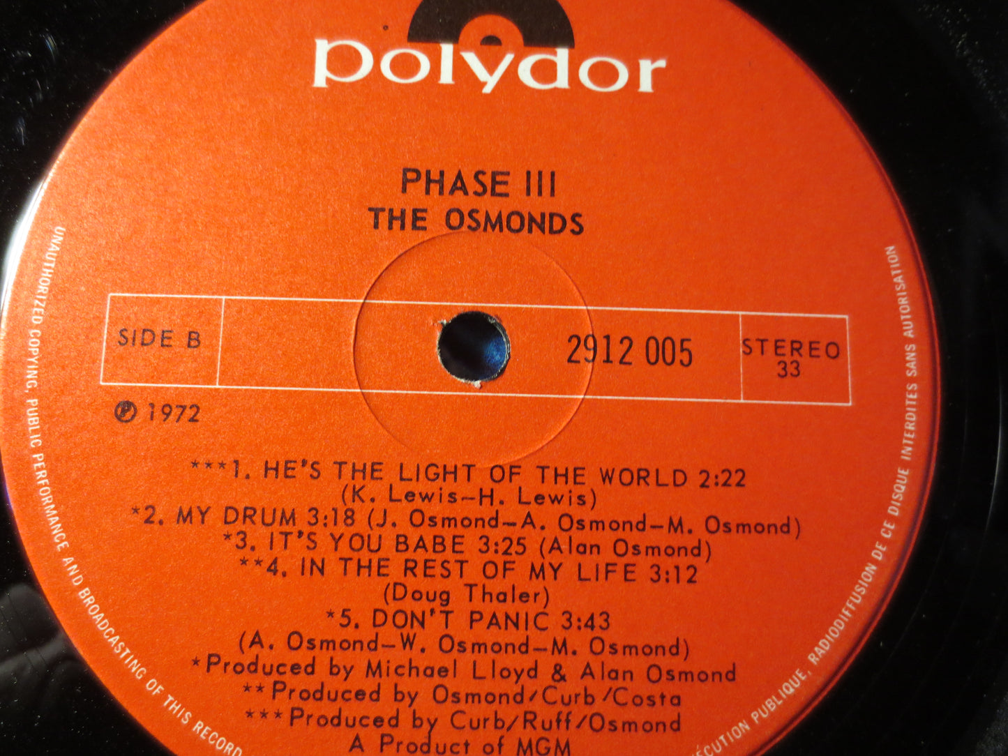 The OSMONDS, PHASE III, The Osmonds Record, The Osmonds Album, The Osmonds Lp, Donny Osmond, Pop Records, Lps, 1972 Records