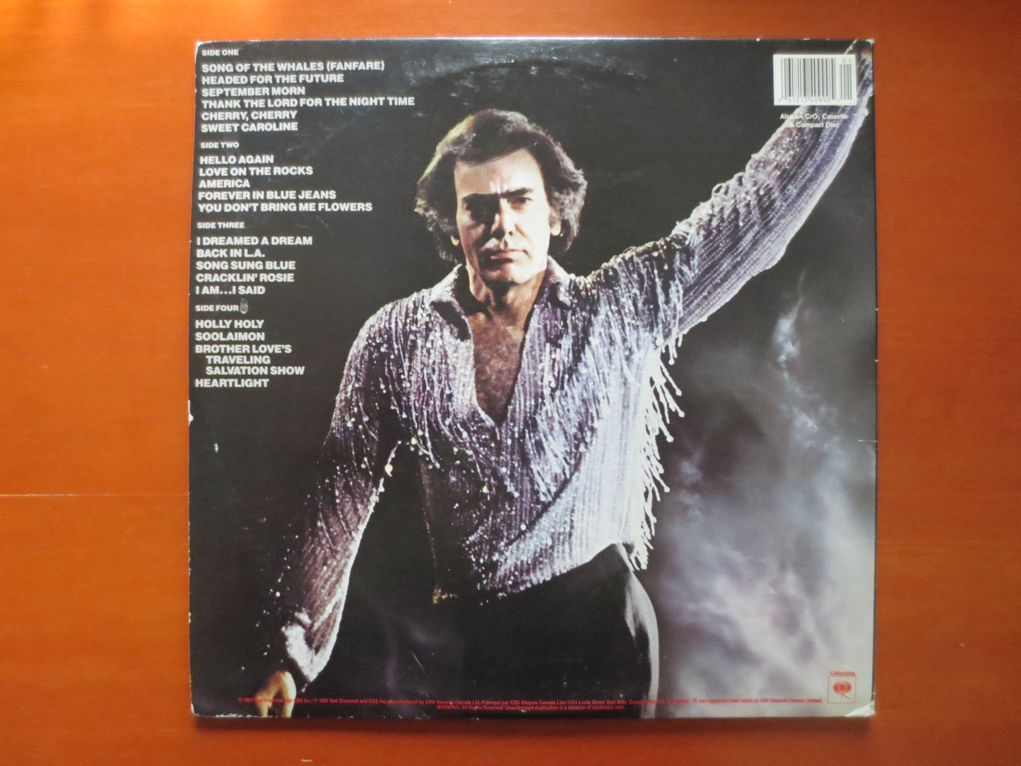 NEIL DIAMOND, HOT August Night, Neil Diamond Record, Neil Diamond Album, Neil Diamond Lp, Pop Music Record, 1987 Records