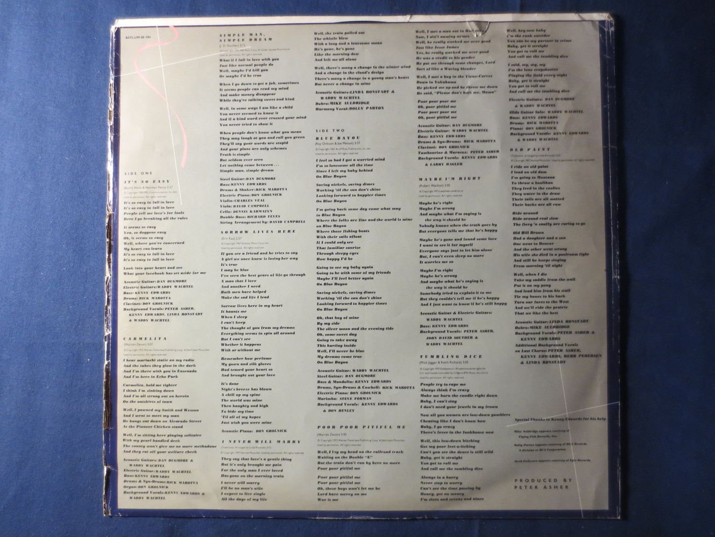 LINDA RONSTADT, Simple DREAMS, Linda Ronstadt Album, Linda Ronstadt Lp, Country Record, Vinyl Record, Lps, 1977 Records