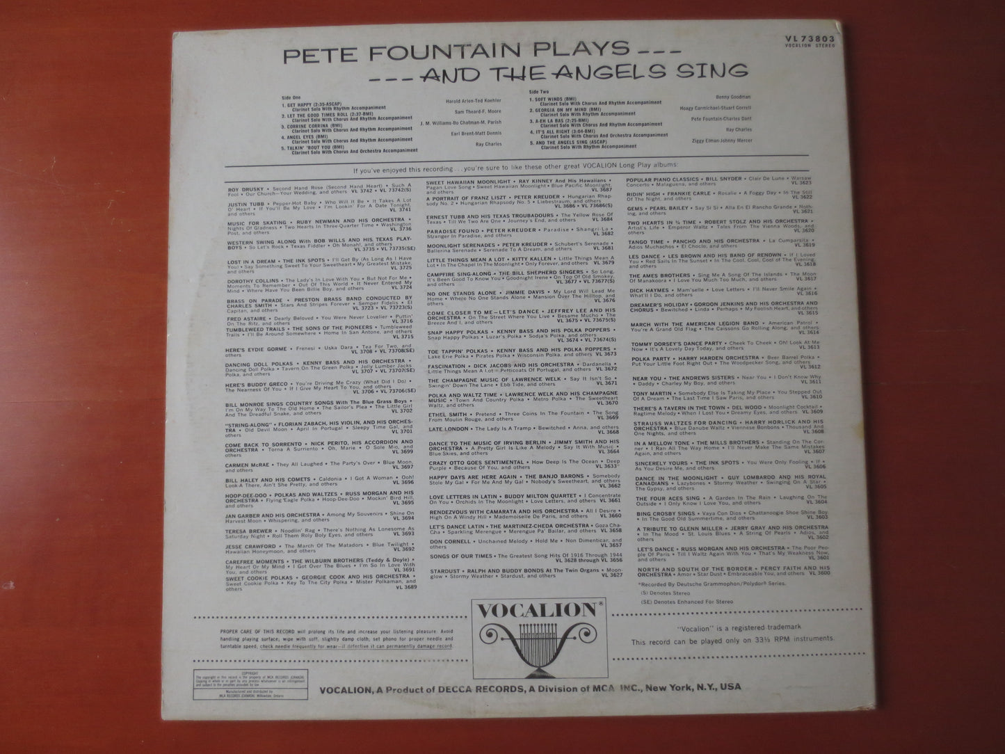 PETE FOUNTAIN, The ANGELS Sing, Pete Fountain Record, Vintage Vinyl, Pete Fountain Albums, Jazz Records, Jazz, 1967 Records