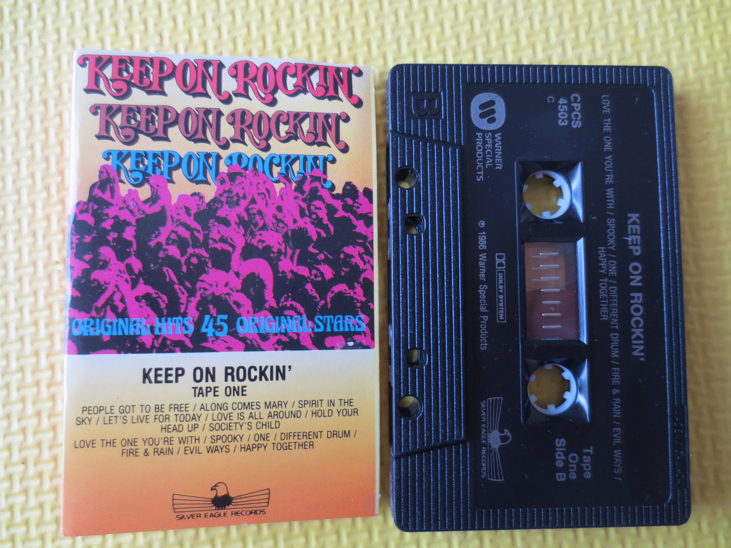 KEEP on ROCKIN', ROCK Cassette, The Troggs Tape, Argent Tapes, Grass Roots Tapes, Santana Tapes, Cassettes, 1985 Cassette