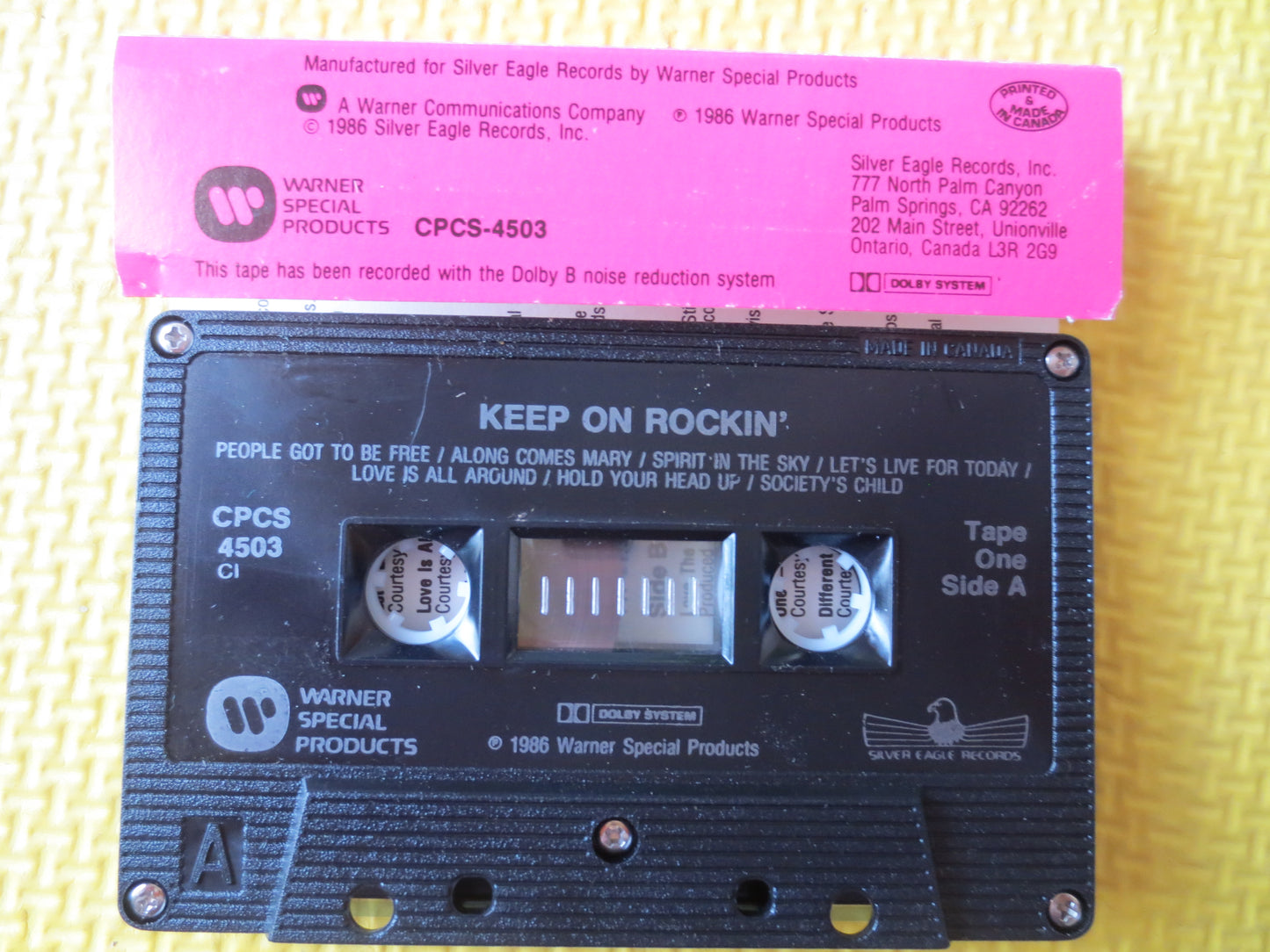 KEEP on ROCKIN', ROCK Cassette, The Troggs Tape, Argent Tapes, Grass Roots Tapes, Santana Tapes, Cassettes, 1985 Cassette